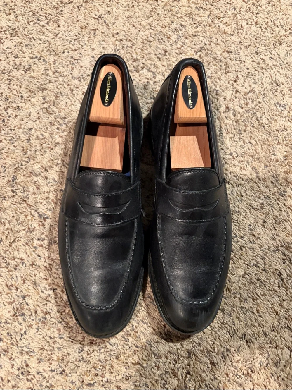 Allen Edmonds Black Leather Penny-Style Loafers